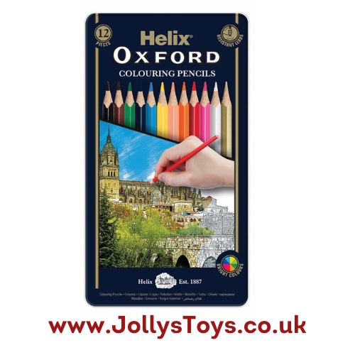 Oxford Colouring Pencils in a Tin, 12s
